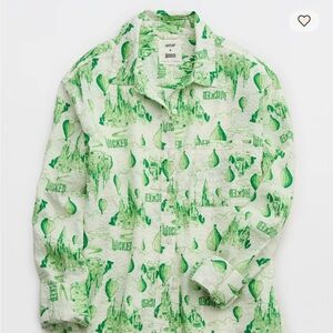 Aerie x Wicked Seersucker Shirt - Medium (M) Elphaba Green